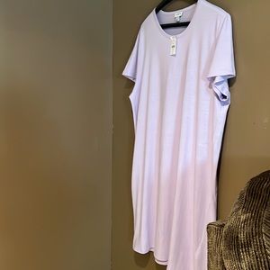J Crew Dress Short Sleeved 100% Cotton in Light Lilac Color. Sz XL. NEW